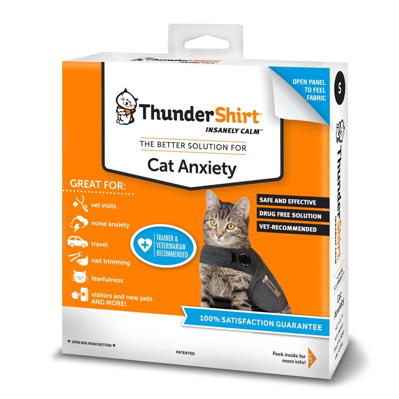 ThunderShirt Classic Cat Anxiety Jacket, Solid Gray, Small - Image 2
